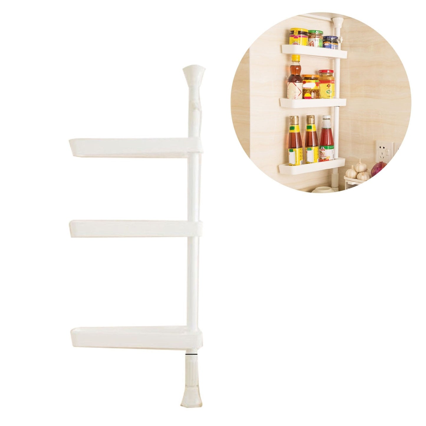 Étagère de rangement  à épices de cuisine rotative rétréctable