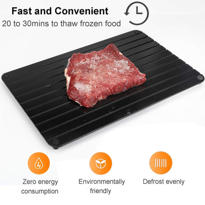 Plateau de décongélation avec rebords et décongélation en quelques minutes